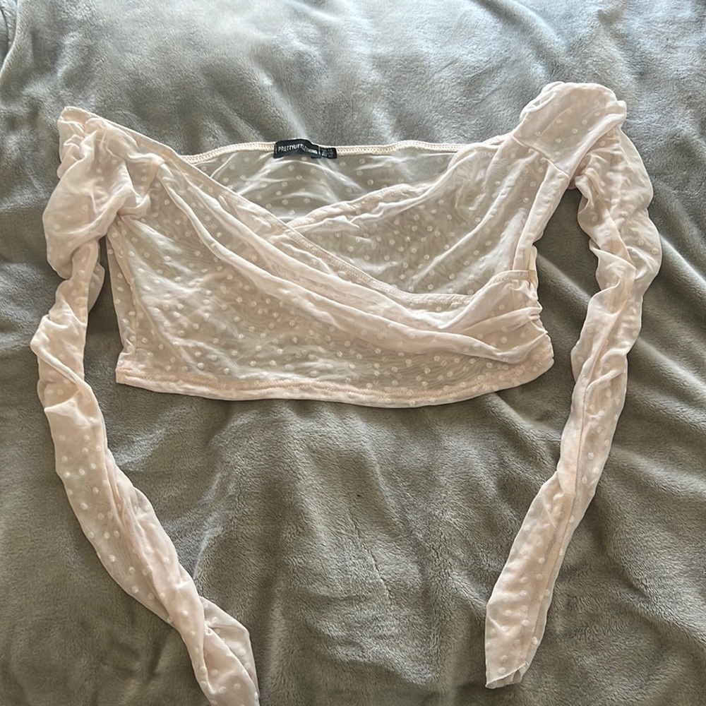 Mesh long sleeve going out top